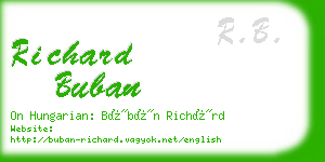 richard buban business card